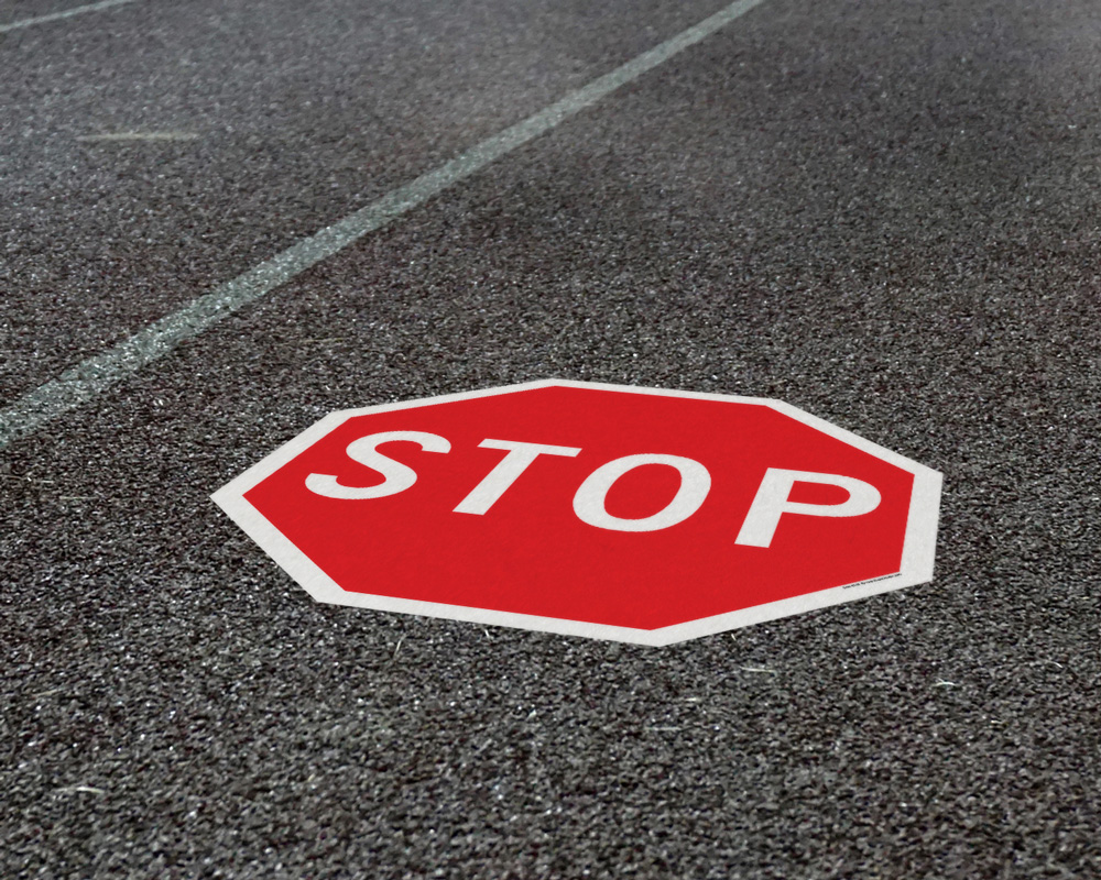 Stop Sign Street Floor Graphic for Concrete and Asphalt | Graphic Cabin